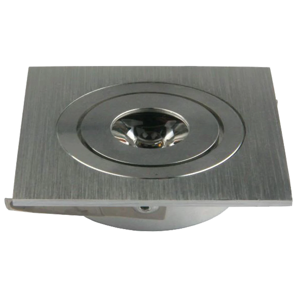 Abba Lighting 1W LED DC 12V COB LED Square 5000K Stainless Steel Puck/Cabinet Light