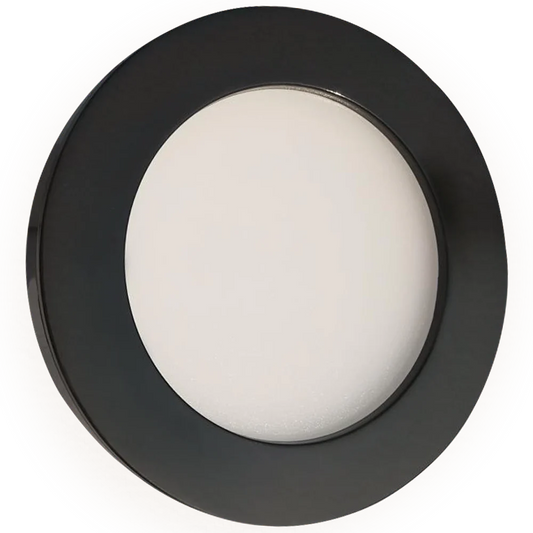 Abba Lighting 1.8W LED DC 12V COB LED Round 3000K Black Puck/Cabinet Light