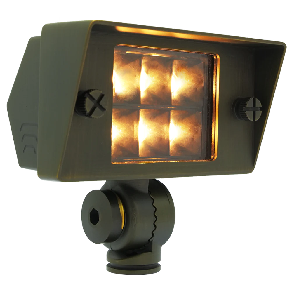 Abba Lighting 5W AC/DC 12V LED 3000K Brass Flood Light