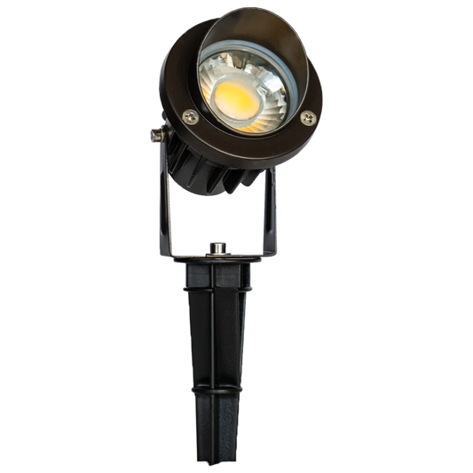 Abba Lighting 7W AC/DC 12V COB IP65 3000K Aluminum Black Spot Light