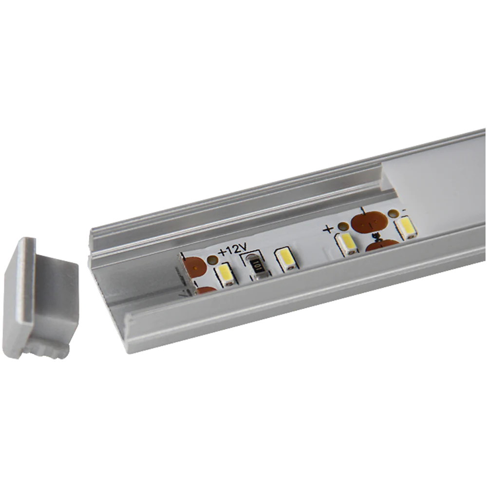 Abba Lighting Led Strip Light Cover End Caps 0.59W Silver Rectangular Aluminum Channel