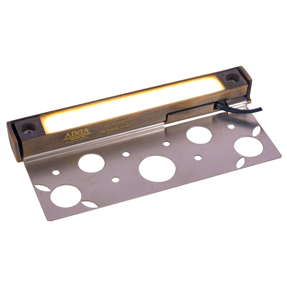 Abba Lighting STB12 3W AC/DC LED 12V 3000K Brass Hardscape/Edge Light