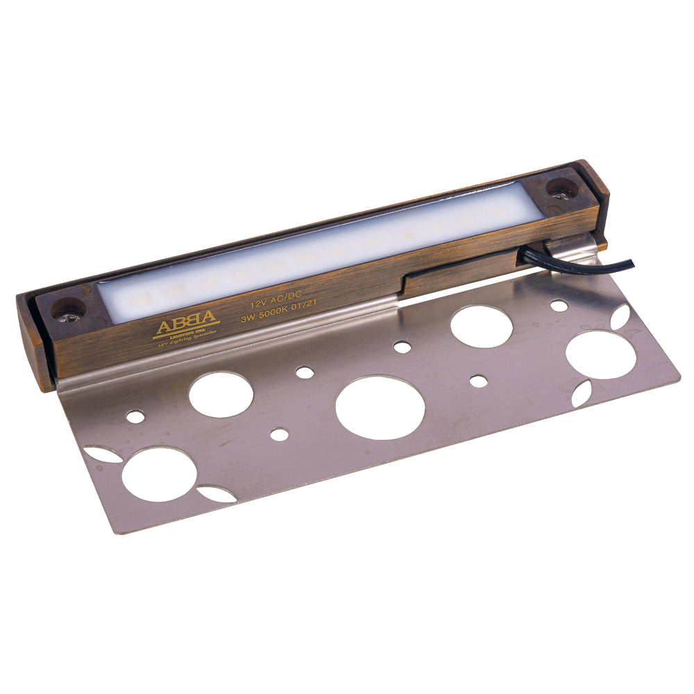 Abba Lighting STB12 3W AC/DC LED 12V 3000K Brass Hardscape/Edge Light