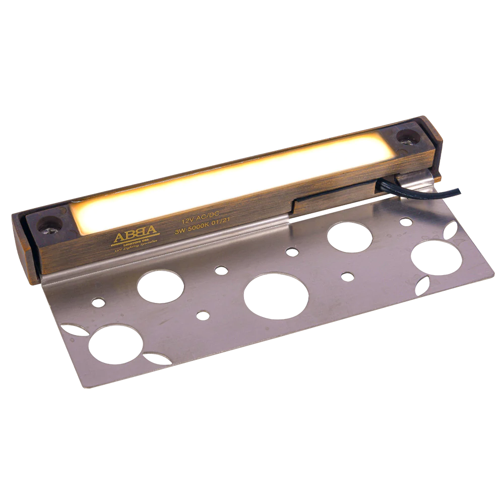 Abba Lighting STB12 3W AC/DC LED 12V 5000K Brass Hardscape/Edge Light