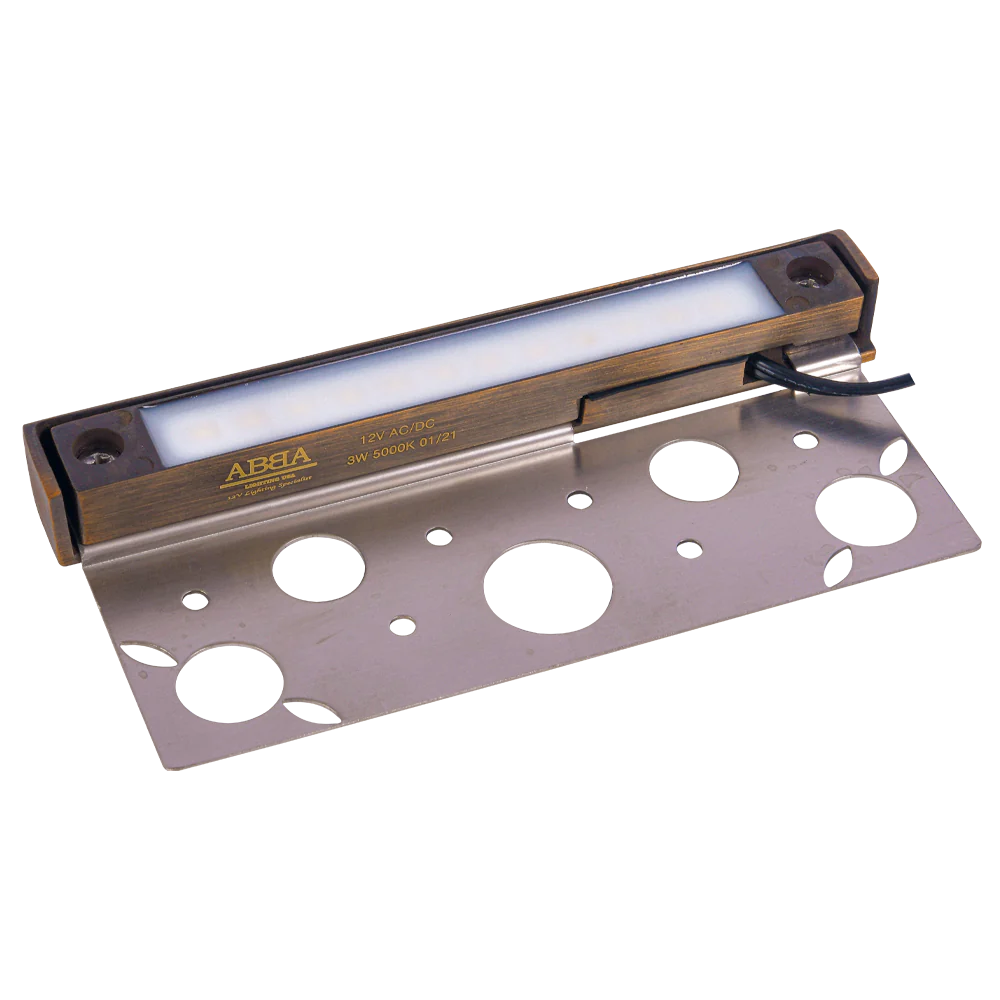 Abba Lighting STB12 3W AC/DC LED 12V 5000K Brass Hardscape/Edge Light