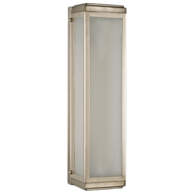 Afina Metro 2-Light Satin Nickel Frame Decorative Sconce With Frosted Glass Shade