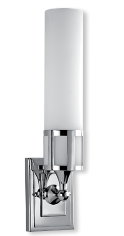 Afina Remy 1-Light Polished Chrome Frame Decorative Sconce With Opal Glass Shade