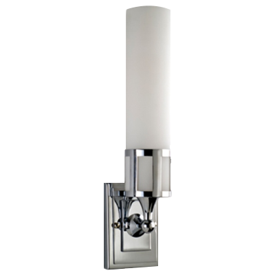 Afina Remy 1-Light Satin Nickel Frame Decorative Sconce With Opal Glass Shade