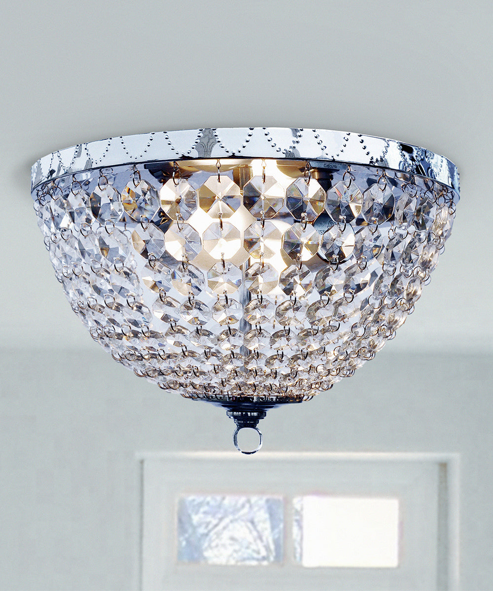 All The Rages 2-Light Victoria Crystal Rain Drop Ceiling Light Flushmount