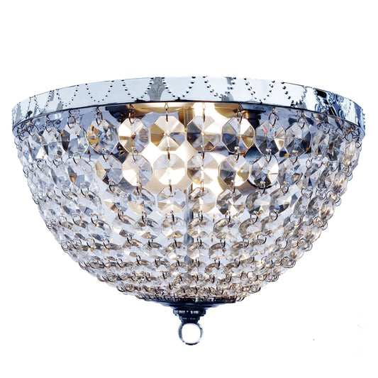 All The Rages 2-Light Victoria Crystal Rain Drop Ceiling Light Flushmount