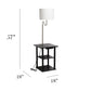 All The Rages 57" Black 2-Tier End Table Floor Lamp Combination With 2 USB Charging Ports & Power Outlet