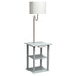 All The Rages 57" Gray 2-Tier End Table Floor Lamp Combination With 2 USB Charging Ports & Power Outlet