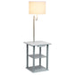 All The Rages 57" Gray 2-Tier End Table Floor Lamp Combination With 2 USB Charging Ports & Power Outlet