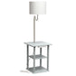 All The Rages 57" Gray 2-Tier End Table Floor Lamp Combination With 2 USB Charging Ports & Power Outlet