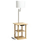 All The Rages 57" Tan 2-Tier End Table Floor Lamp Combination With 2 USB Charging Ports & Power Outlet