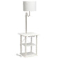 All The Rages 57" White 2-Tier End Table Floor Lamp Combination With 2 USB Charging Ports & Power Outlet