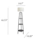 All The Rages 63" Black Tall Tripod 3-Tier Shelf Standing Floor Lamp With White Drum Fabric Shade