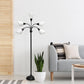 All The Rages 67" Black 5-Light Adjustable Gooseneck Floor Lamp With White Shades