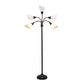 All The Rages 67" Black 5-Light Adjustable Gooseneck Floor Lamp With White Shades