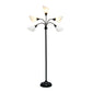 All The Rages 67" Black 5-Light Adjustable Gooseneck Floor Lamp With White Shades