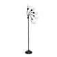 All The Rages 67" Black 5-Light Adjustable Gooseneck Floor Lamp With White Shades