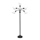 All The Rages 67" Black 5-Light Adjustable Gooseneck Floor Lamp With White Shades