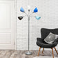All The Rages 67" Silver 5-Light Adjustable Gooseneck Floor Lamp With Blue, White & Gray Shades