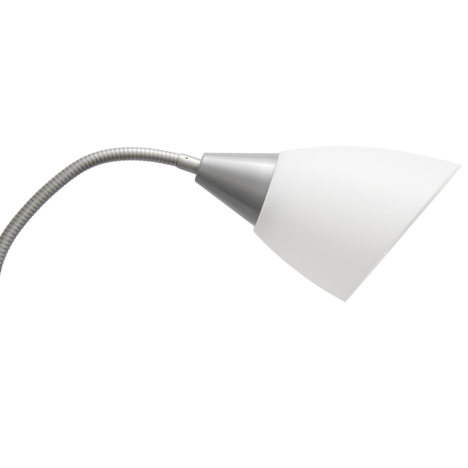 All The Rages 67" Silver 5-Light Adjustable Gooseneck Floor Lamp With Blue, White & Gray Shades