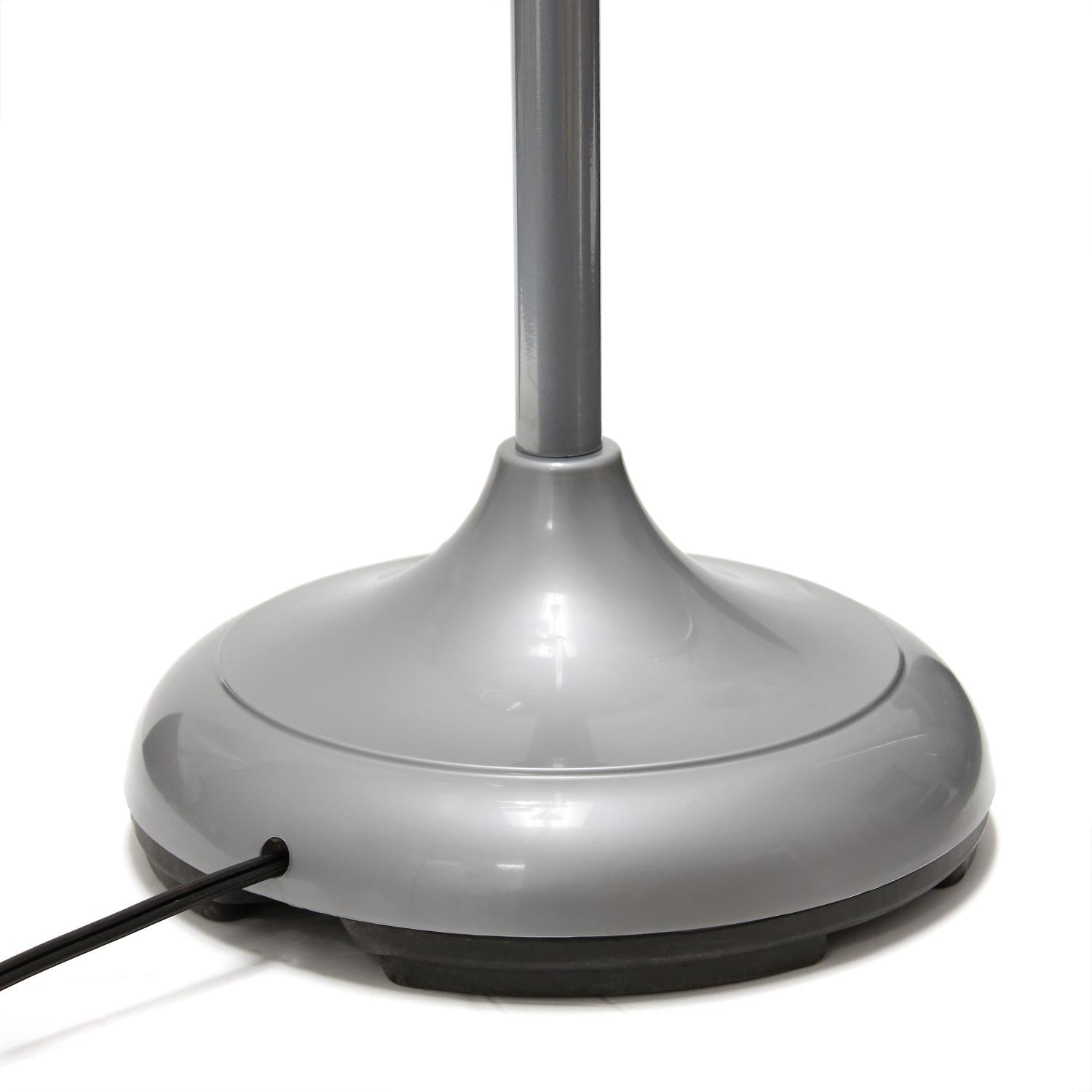All The Rages 67" Silver 5-Light Adjustable Gooseneck Floor Lamp With Blue, White & Gray Shades