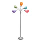 All The Rages 67" Silver 5-Light Adjustable Gooseneck Floor Lamp With Shades In Green, Lilac, Coral, Teal & Pink