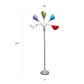 All The Rages 67" Silver 5-Light Adjustable Gooseneck Floor Lamp With Shades In White, Blue, Purple, Green & Red