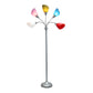 All The Rages 67" Silver 5-Light Adjustable Gooseneck Floor Lamp With Shades In White, Blue, Purple, Green & Red