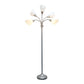 All The Rages 67" Silver 5-Light Adjustable Gooseneck Floor Lamp With White Shades