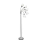 All The Rages 67" Silver 5-Light Adjustable Gooseneck Floor Lamp With White Shades