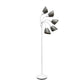 All The Rages 67" White 5-Light Adjustable Gooseneck Floor Lamp With Gray Shades