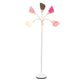 All The Rages 67" White 5-Light Adjustable Gooseneck Floor Lamp With Pink, White & Gray Shades