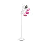 All The Rages 67" White 5-Light Adjustable Gooseneck Floor Lamp With Pink, White & Gray Shades