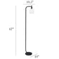 All The Rages Black Modern Iron Lantern Floor Lamp With Glass Shade