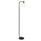 All The Rages Black Modern Iron Lantern Floor Lamp With Glass Shade