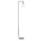 All The Rages Chrome Modern Iron Lantern Floor Lamp With Glass Shade