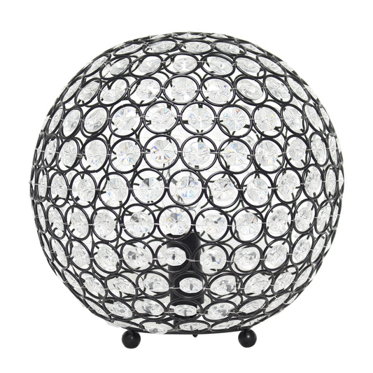 All The Rages Elegant Designs 10" Restoration Bronze Finish Elipse Crystal Ball Sequin Table Lamp