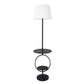 All The Rages Elegant Designs Black Finish Bedside Nightstand End Table Dual Shelf Decorative Floor Lamp