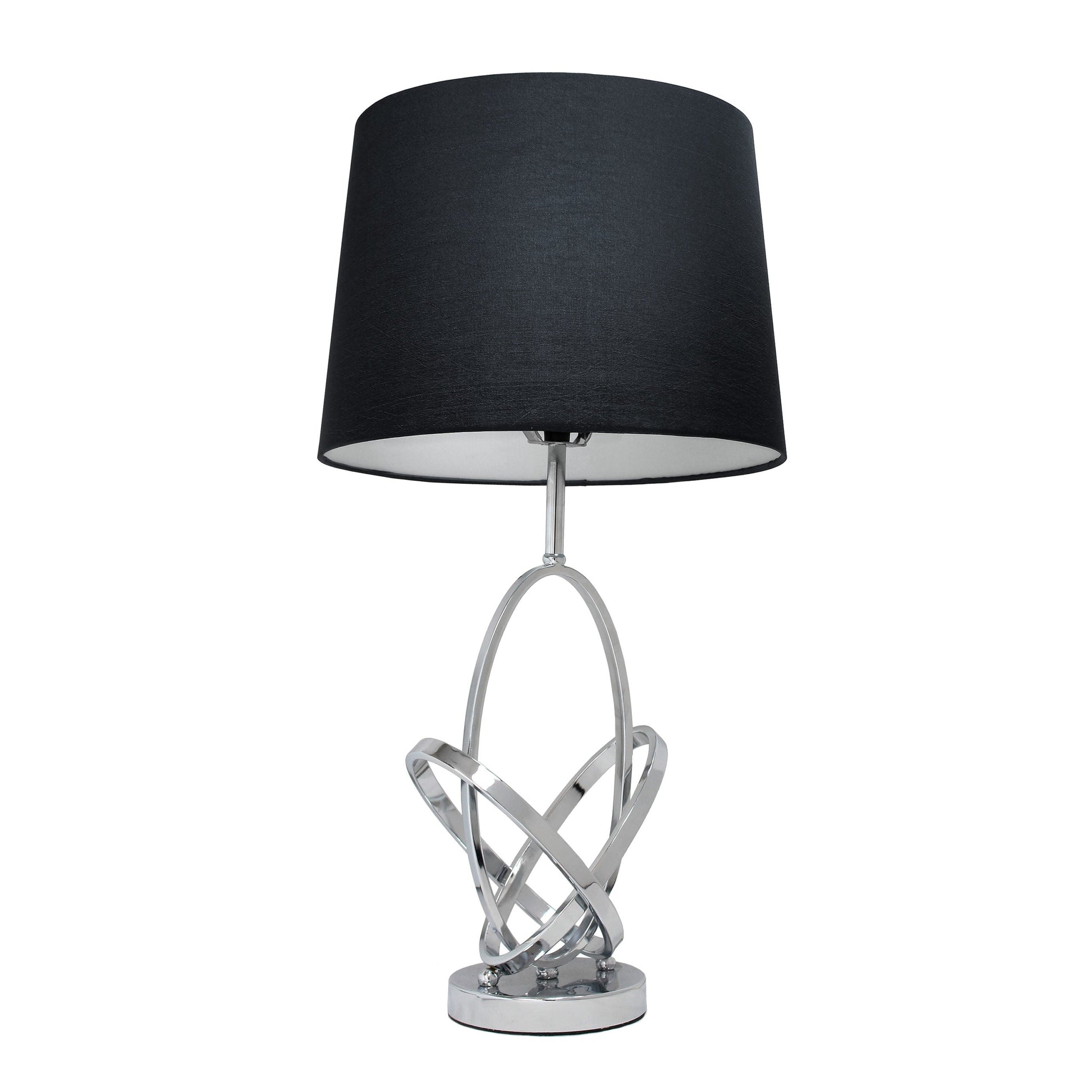 All The Rages Elegant Designs Black Shades & Chrome Finish Mod Art Polished Table Lamp