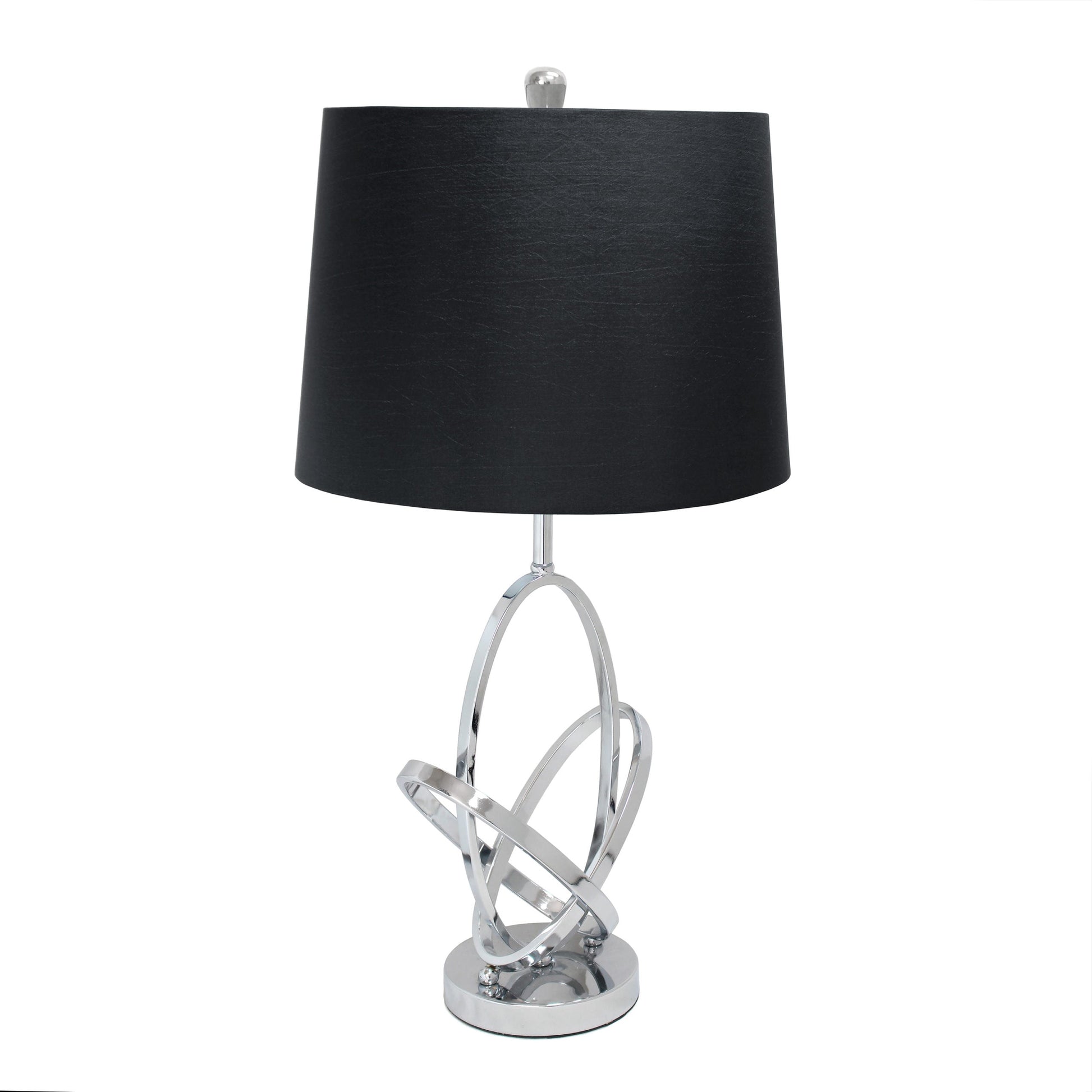 All The Rages Elegant Designs Black Shades & Chrome Finish Mod Art Polished Table Lamp