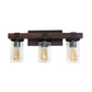 All The Rages Elegant Designs Brown 3-Light Industrial Rustic Bath Vanity Light In Restored Wood Look