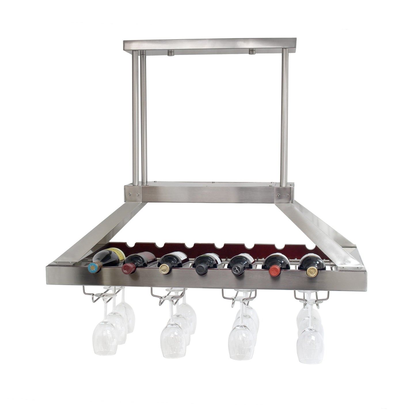 All The Rages Elegant Designs Brushed Nickel 2-Light LED Overhead Wine Rack Downlight