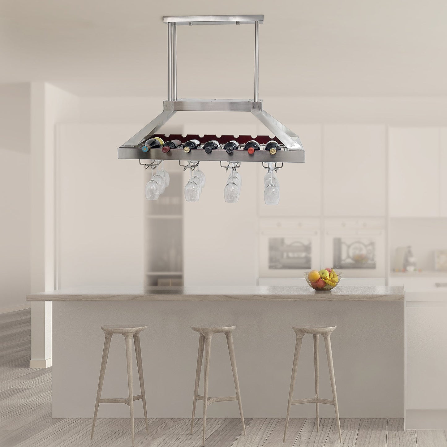 All The Rages Elegant Designs Brushed Nickel 2-Light LED Overhead Wine Rack Downlight