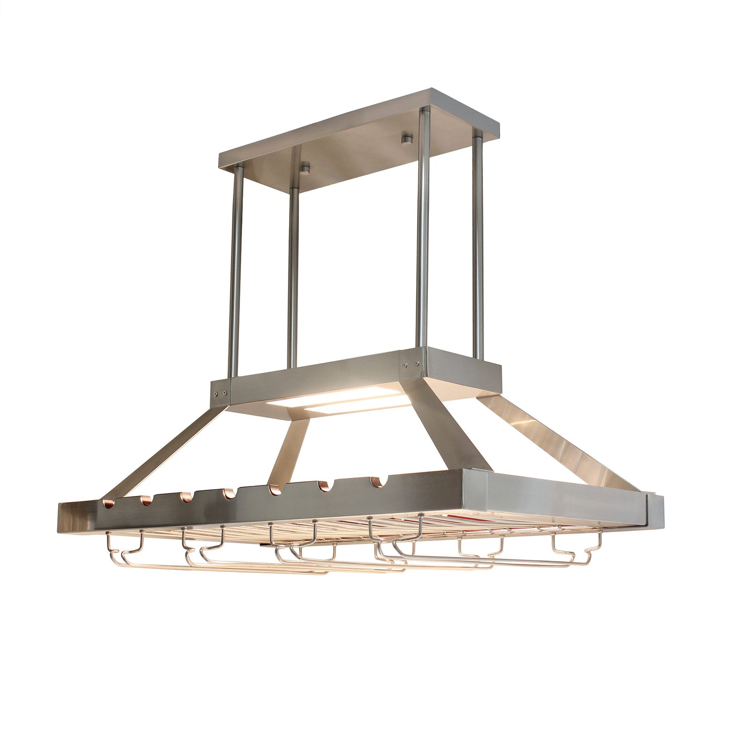 All The Rages Elegant Designs Brushed Nickel 2-Light LED Overhead Wine Rack Downlight