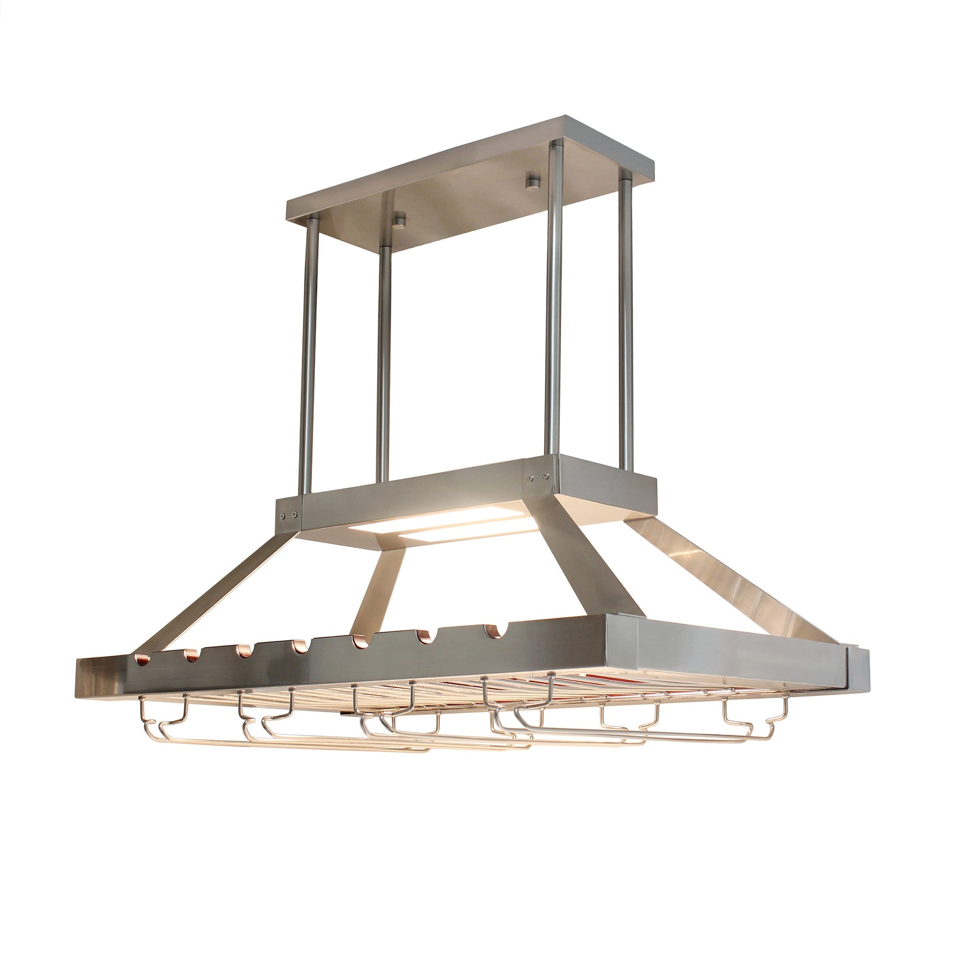 All The Rages Elegant Designs Brushed Nickel 2-Light LED Overhead Wine Rack Downlight