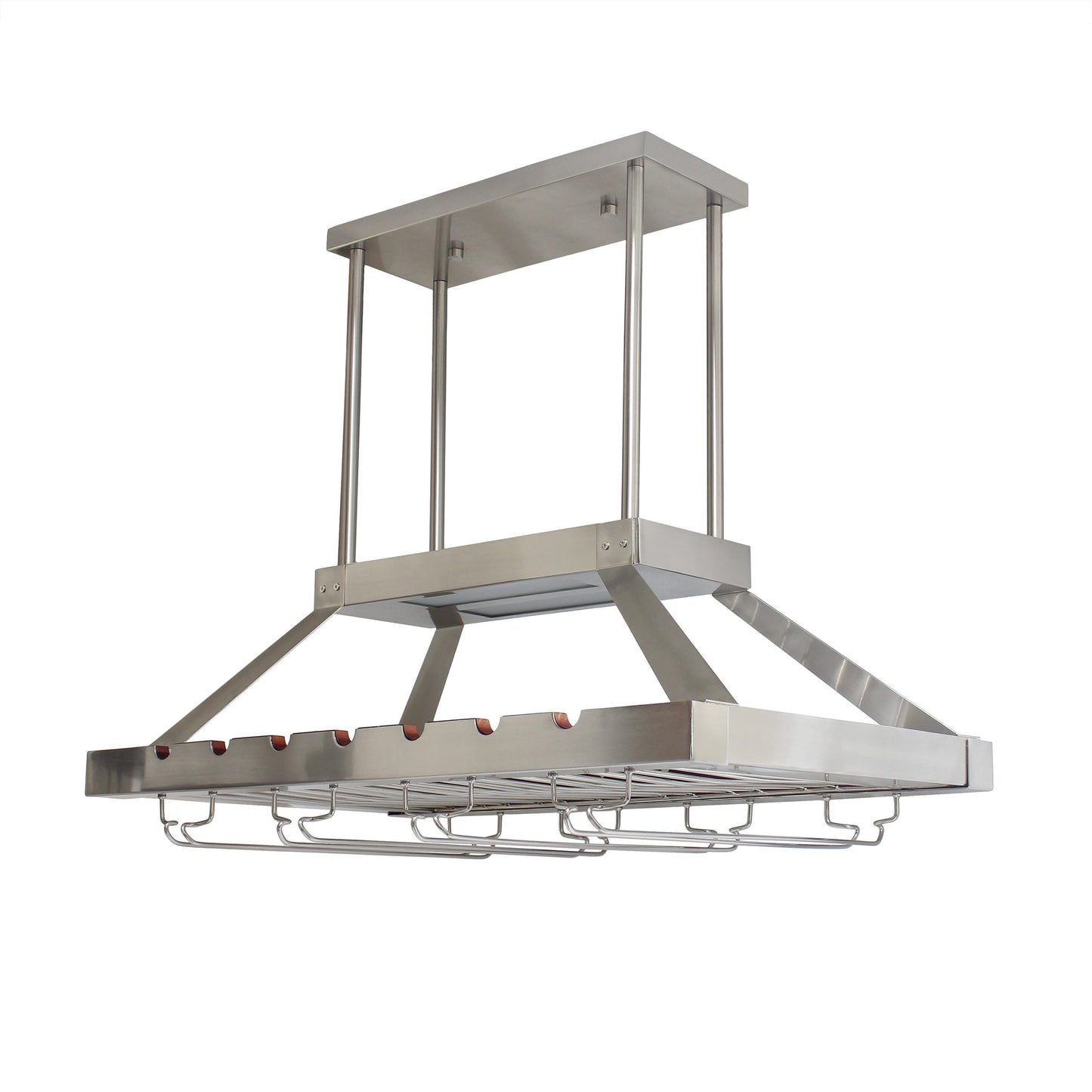 All The Rages Elegant Designs Brushed Nickel 2-Light LED Overhead Wine Rack Downlight